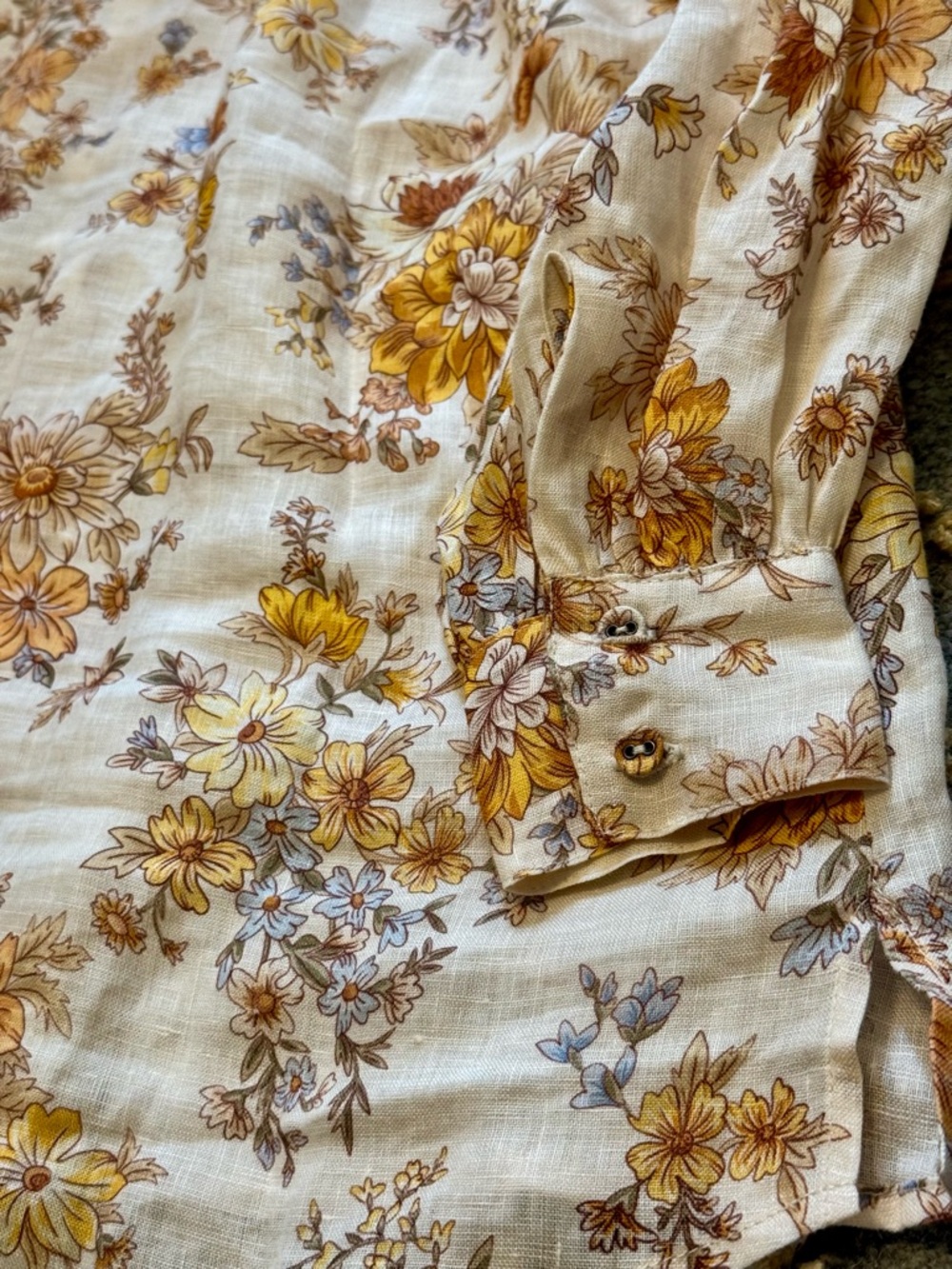 Free People X Spell Meadowland Linen Blouse Buttondown Top | Cream | XS | NWT - Picture 14 of 16